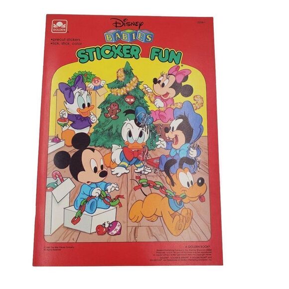 Golden Books Other - Vintage Golden Disney Babies Sticker Fun Book Unused 1985 2259-1